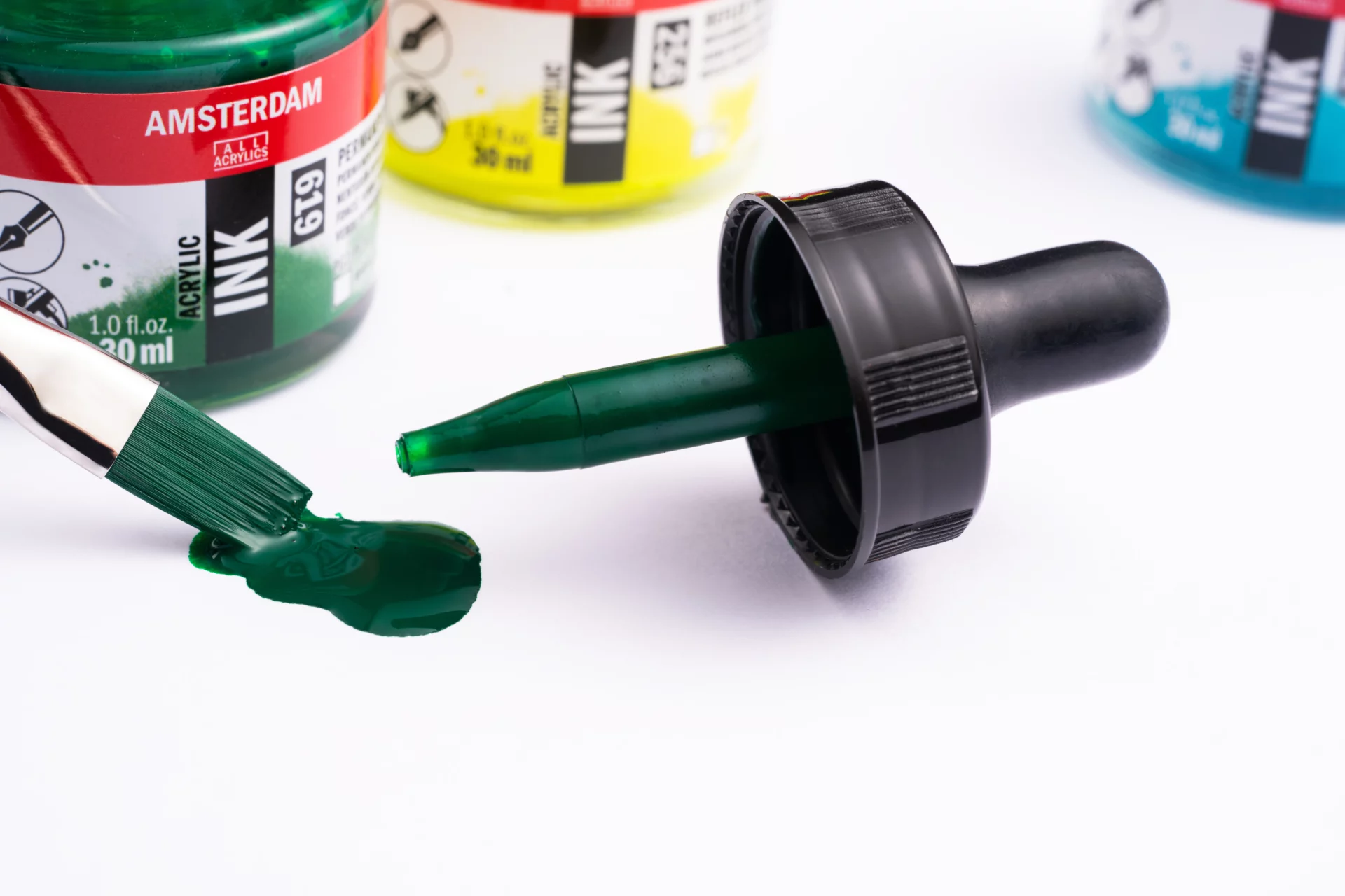 Flacon compte-gouttes d’encre Amsterdam verte — Royal Talens